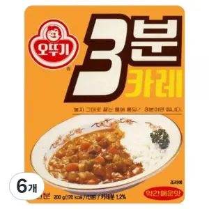 오뚜기 3분 레트로카레 약간매운맛 200g (6개)