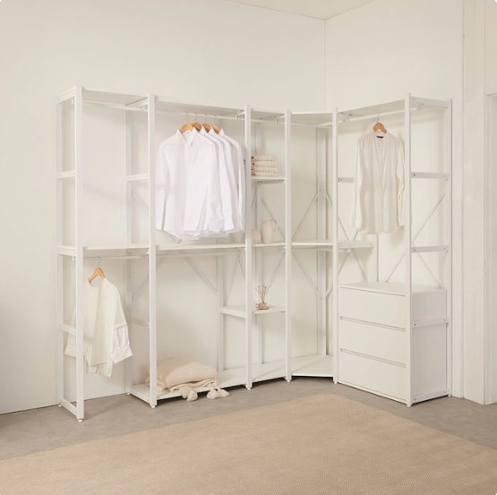 골든스트릿 레벨업 속깊은 확장 틈새맞춤 드레스룸 행거 기본 폴대_이미지