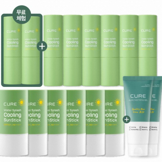 김정문알로에 큐어 워터 스플래쉬 쿨링 선스틱+수딩젤 16종 세트