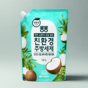 퐁퐁 친환경 주방세제 코코넛 리필 1.2L (12개)_이미지