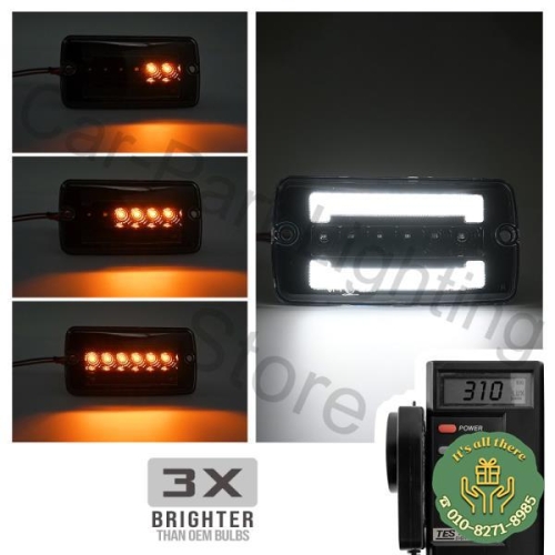 JEEP 1997 2000-2006 랭글러 TJ DRL 사이드 마커 램프 2X LED 순차 방향 지시등 주간 주행등_이미지