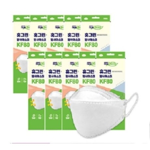 숨이편한 KF80 황사방역마스크 대형50개,화이트 UNIC
