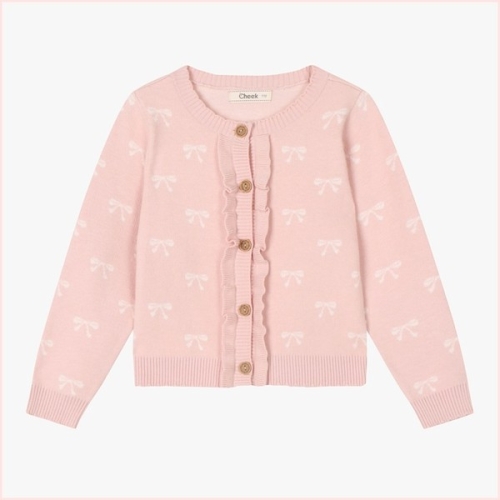 이랜드 치크 리본 자카드 가디건 CKCK24W3G