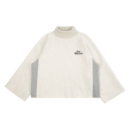 더캐리 아이스비스킷 주니어 IB레터터틀넥크롭맨투맨티셔츠_IB24TM603