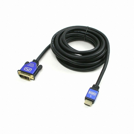 라이트컴 COMS HDMI to DVI 블루메탈 고급형 케이블 (C2984, 5m)_이미지