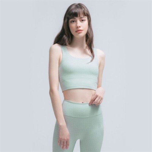 배럴 핏 깅엄 체크 크롭탑 스모크그린 BI2WFTO01SKG 403854