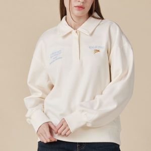  행텐 여성 레플리카 버튼카라 기모 크롭 맨투맨 10440-131-812-12