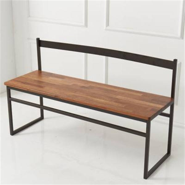 아름이와다움이 멀바우원목 해피 스틸 등받이 벤치의자 3인용