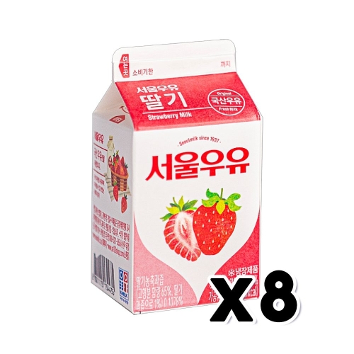 서울우유 딸기우유 200ml (8개)