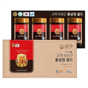 더존건강 고려 6년근 <b>홍삼정</b> 골드 240g 4개입 세트