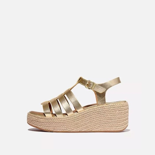 핏플랍 여성 플래터폼 레더 피쉬맨 웨지 샌들 JF5-675