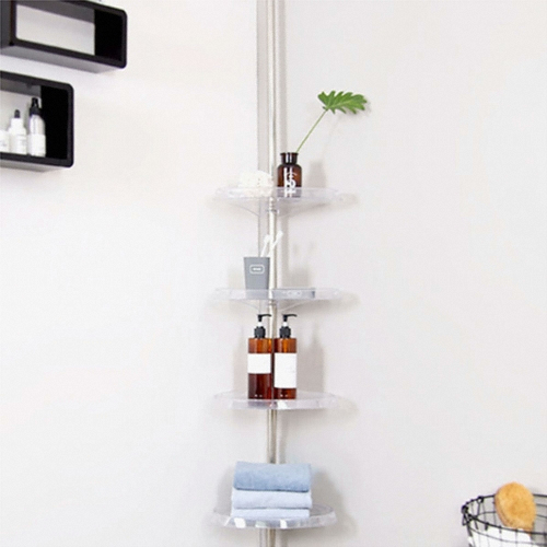 트리 해피홈 투명 코너선반 (4단)