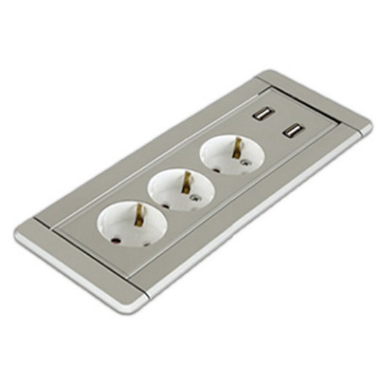 3구 빌트인 USB 수동 멀티 회전 콘센트