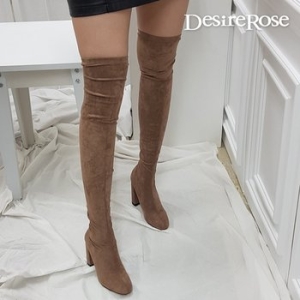 디자이어로즈 여성 스판 블록굽 스웨이드 부츠 9cm S9274838_이미지