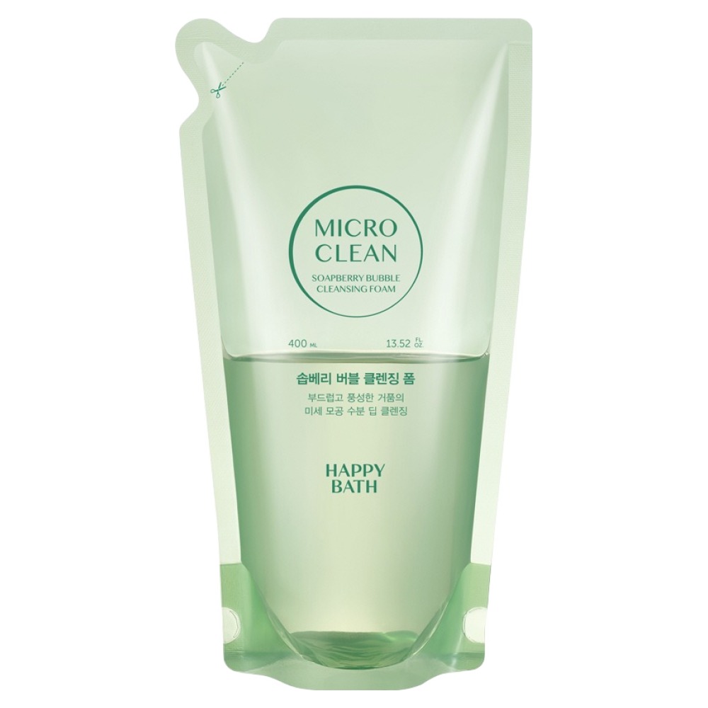 해피바스 마이크로 클린 솝베리 버블 클렌징폼 리필 400ml (5개)_이미지