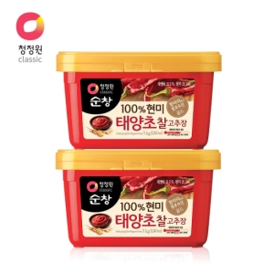 대상 청정원 순창 100% 현미 태양초 찰고추장 1kg (2개)