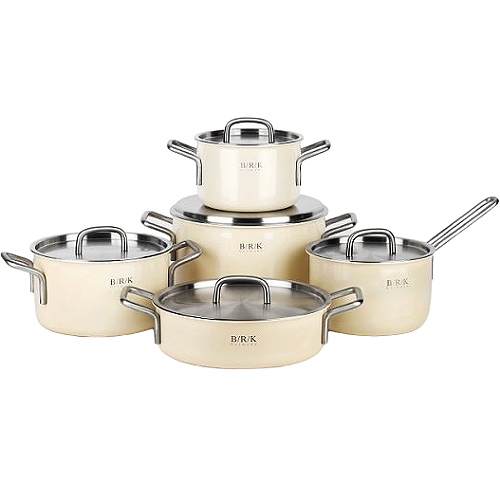 BRK 노르딕 통5중 냄비 5종 세트 크림화이트 (편수18+양수16,20,24+전골24)_이미지