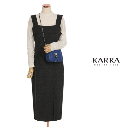 KARRA 스퀘어체크레이어드원피스_A3F1394
