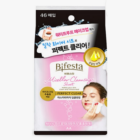 비페스타 미셀라 클렌징 시트 퍼펙트 클리어 46매 (1개)_이미지