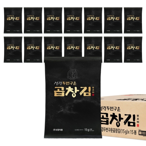성경식품 지도표성경김 두번구운 곱창김 15g (15개)_이미지