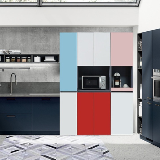 더젠 나오미키큰 광파 렌지 밥솥 투도어 수납장 세트2 1300_이미지