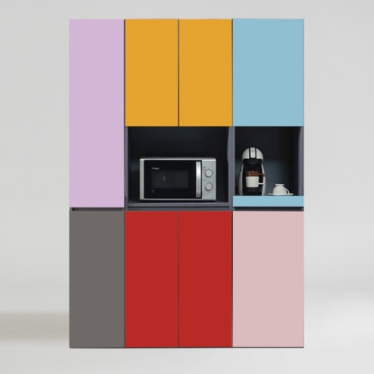 더젠 나오미키큰 광파 렌지 밥솥 투도어 수납장 세트2 1300_이미지