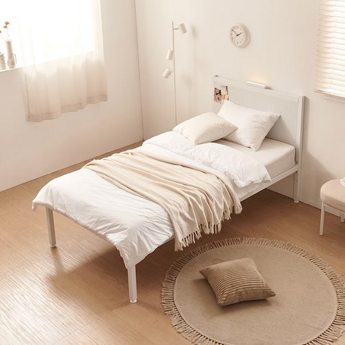 골든스트릿 로웰 타공판헤드 철제 높이조절 침대 SS (매트별도)_이미지