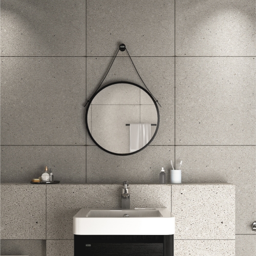 모카바스 원형 스트랩 블랙 거울 화장대 욕실 인테리어 거울