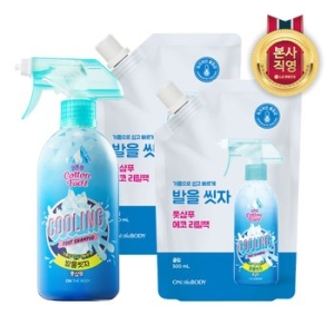 발을씻자 코튼 풋샴푸 쿨링향 510ml + 리필 500ml 2개