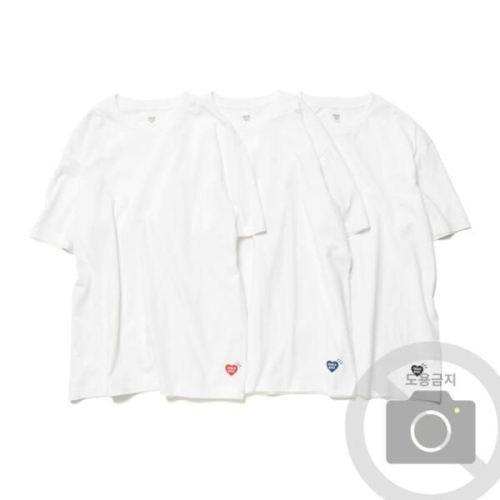 HUM 휴먼메이드 휴먼메이드 반팔티 남녀공용 an Made T-Shirts White 3 Pack WT XL HM27CS001WH4