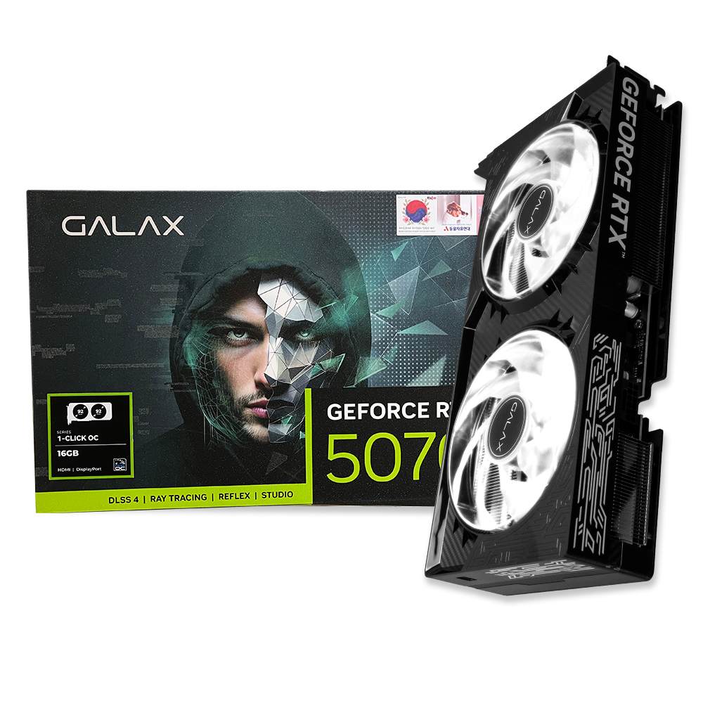 갤럭시 GALAX 지포스 RTX 5070 Ti BLACK 2X OC D7 16GB이미지입니다. 누르면 해당 게시물로 새창이동합니다.