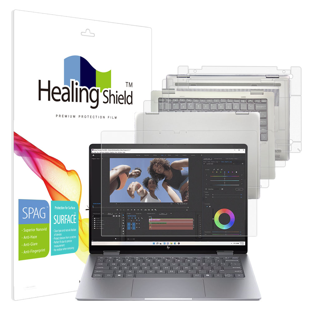폰트리 힐링쉴드 HP 엔비 x360 14-fa0040AU 슈페리어 저반사 (액정보호필름 + 외부보호필름 3종 세트)_이미지