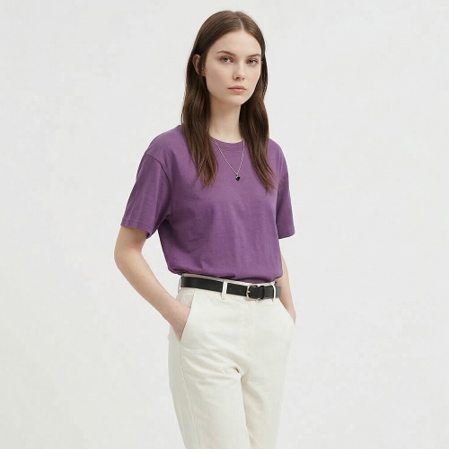 샵앤 국산 여성 라운드넥 옆트임 루즈핏 반팔 티셔츠 DAI-WSH-21145