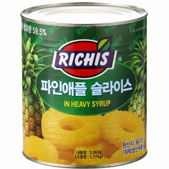 동서식품 리치스 파인애플 슬라이스 3kg (1개)_이미지
