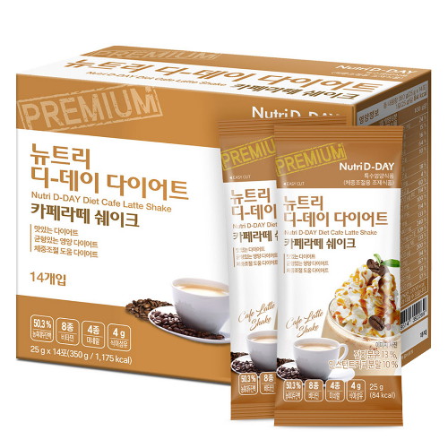 뉴트리디데이 다이어트 카페라떼 쉐이크 14포 (4개)_이미지