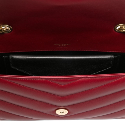 생로랑 프랑스 최신상 루루 미디움 마틀라세 램스킨 딥플리 레드 801439AAEAX6946 국내 A/S 가능_이미지