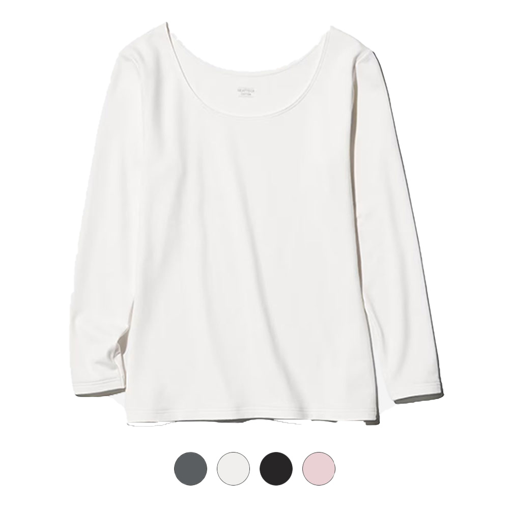 극난 히트텍 코튼 U넥 티셔츠 8부소매 4컬러 485832 485831 480281