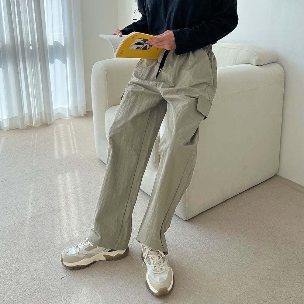  남성 리미드 데일리 스트링 카고 바지 ON-PTA-QWFOOA87