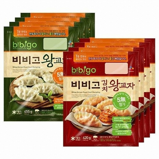 CJ제일제당 비비고 왕교자 455g x 4개+김치 왕교자 420g x 4개 (1개)