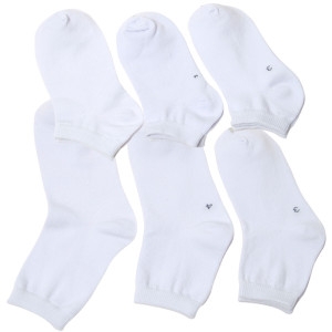 [불명] 양말쟁이 아동 발목 중목 양말 흰색 무지_이미지