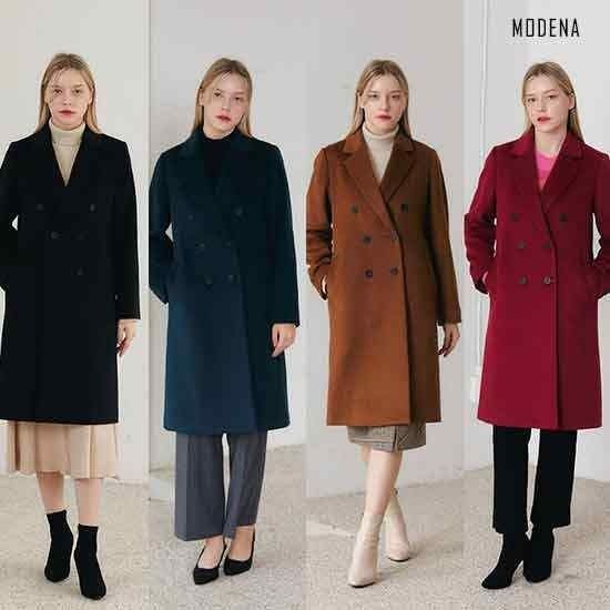 C. 울블렌디드 웨이브퀼팅 누빔 더블 코트 1127703