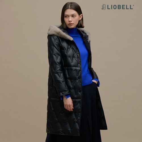 리오벨 가 299000원 밍크 카라 핫 멜트 후드 다운 쟈켓 1799050_이미지