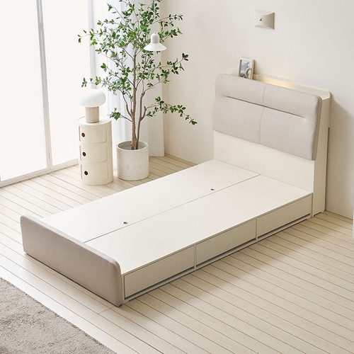 파로마 유니온 프리미엄 패브릭 레더 수납 LED침대 SS (독립스프링)_이미지