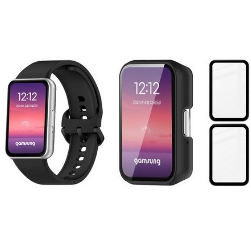 갤럭시핏3 호환 감성핏 실리콘 스트랩+액정보호 풀커버 케이스+3D 풀커버 보호 필름