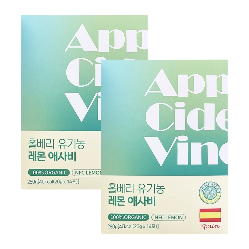 홀푸드코리아 홀베리 유기농 레몬 애사비 280g (20g x 14포) (2개)