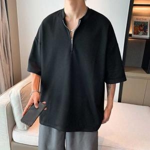 데일리룩 XBFI2KMM 20대 남자 여름 지퍼 카라티 유니크 트렌디 감성의 스마트한 쇼핑공간