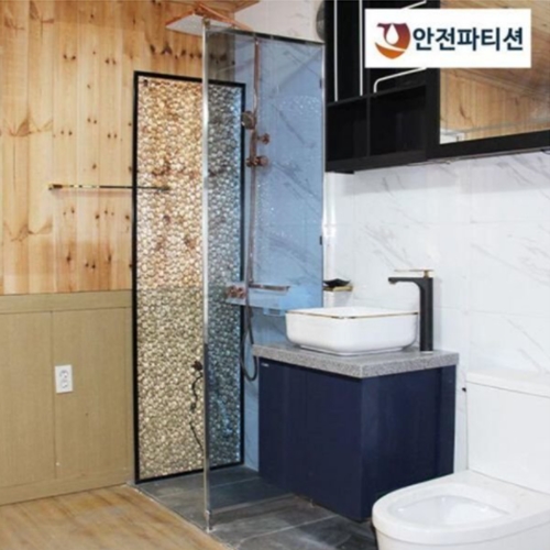 에코그린  AS310 블루 강화유리 안전파티션 750