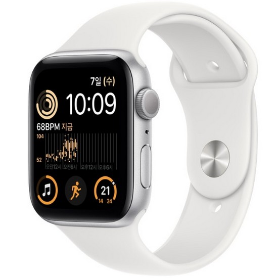 APPLE 워치 SE 2세대 44mm 실버 알루미늄 (스포츠밴드)_이미지
