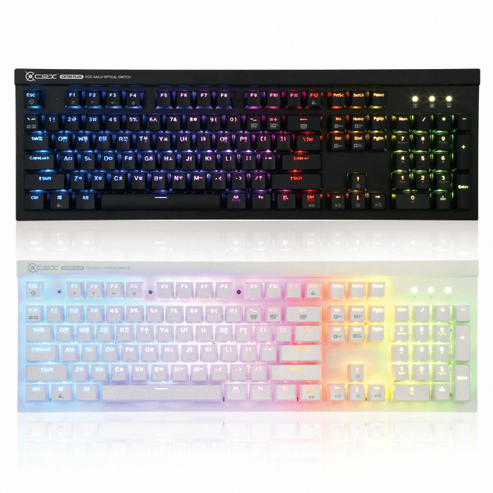 COX CK700 PLUS RGB 교체축 카일 광축 완전방수 게이밍 (블랙, 클릭)_이미지