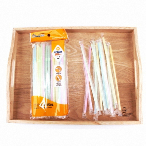 용주 블룸엣홈 레인보우 자바라 빨대 (50개)_이미지